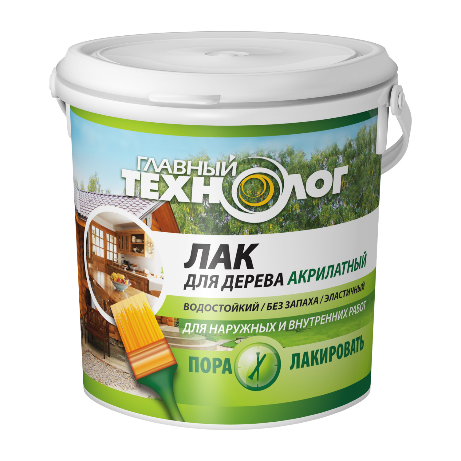 Лак для дерева акрилатный Главный Технолог орех 1 кг.