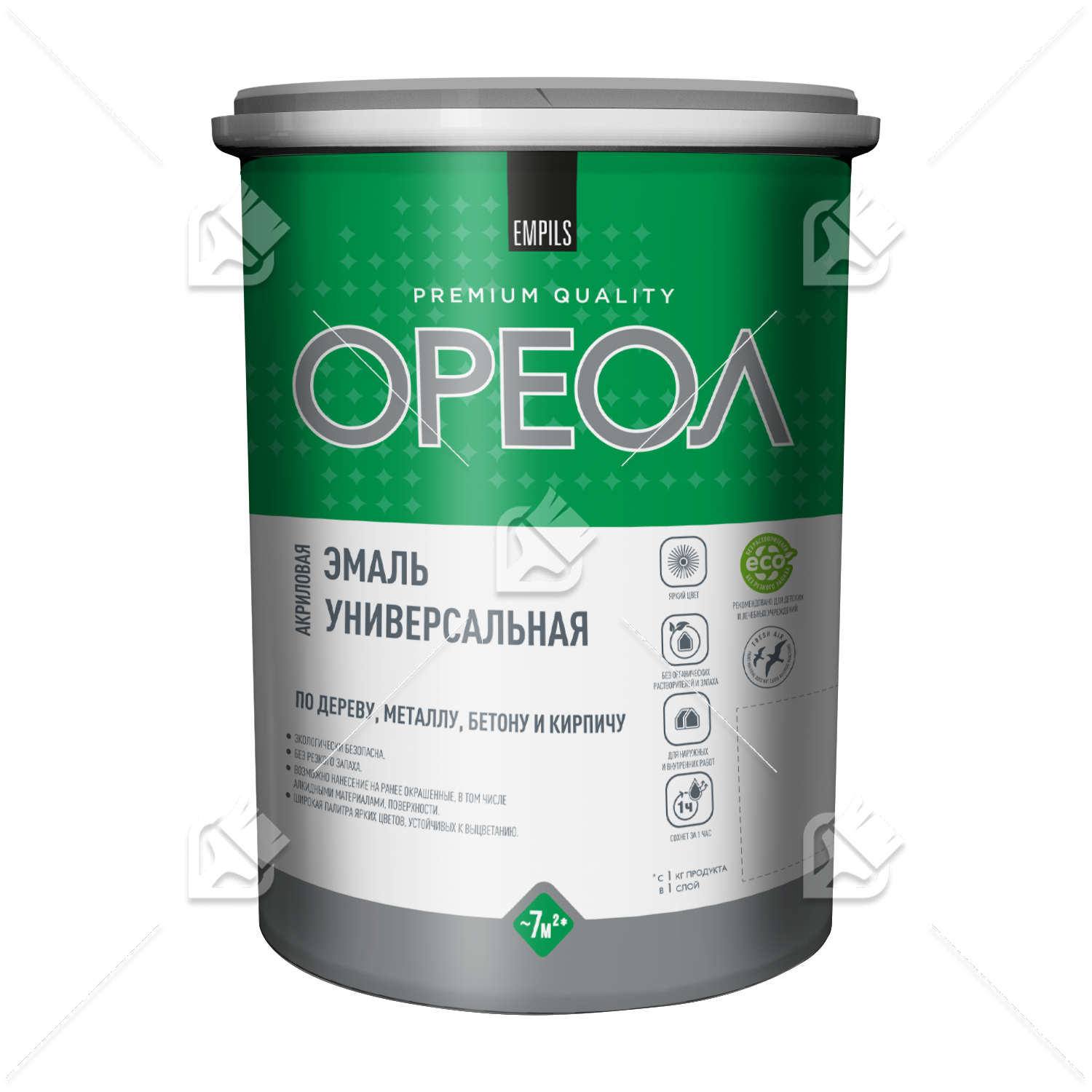 Эмаль универсальная акриловая Ореол глянцевая слоновая кость 1 кг