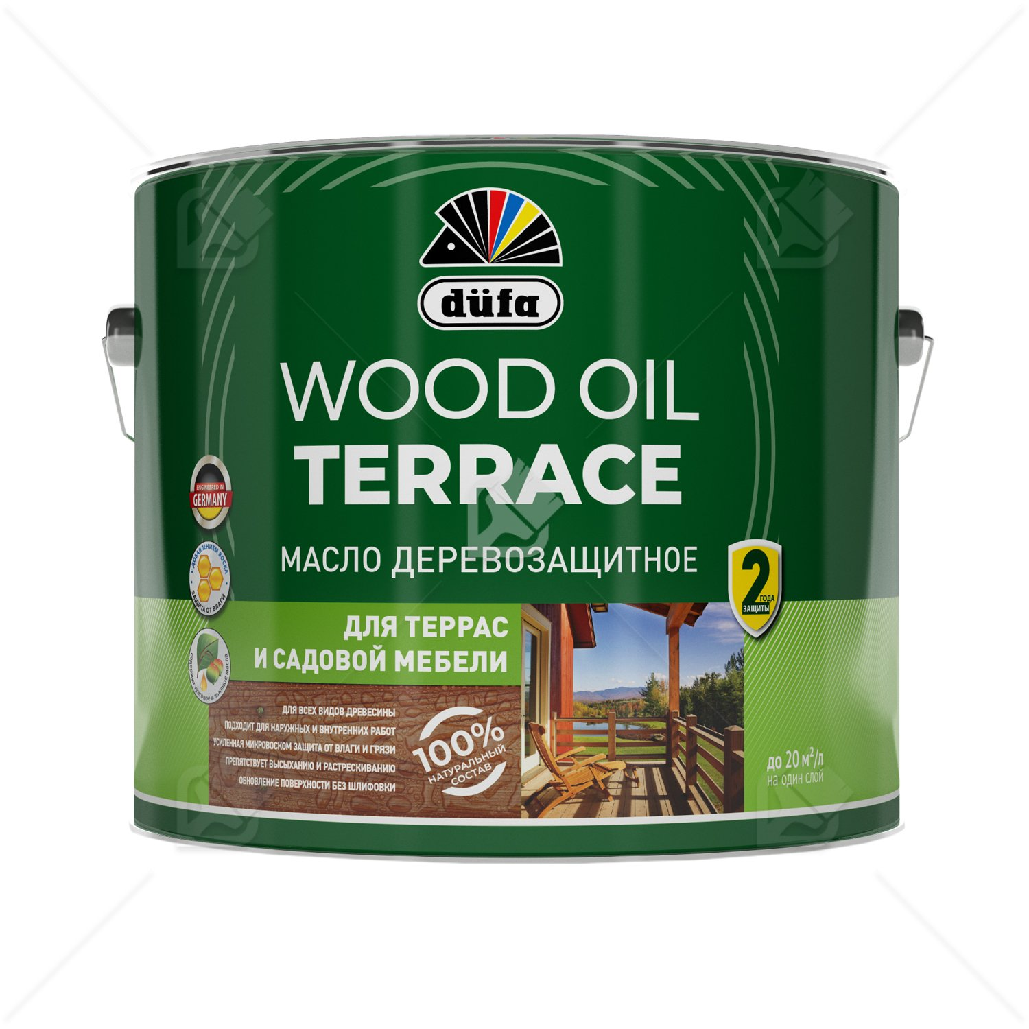 Масло деревозащитное для террас и садовой мебели Dufa Wood Oil Terrace серый 9 л