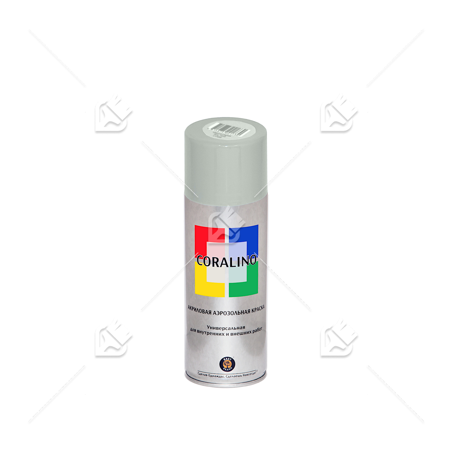 Краска универсальная аэрозольная акриловая Coralino глянцевая RAL 7035 Светло-Серый 520 мг.