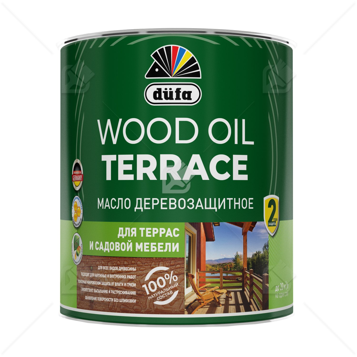 Масло деревозащитное для террас и садовой мебели Dufa Wood Oil Terrace дуб 2л
