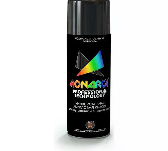 Краска универсальная аэрозольная акриловая Eastbrand Monarca глянцевая RAL 9005 черная 520 мл.