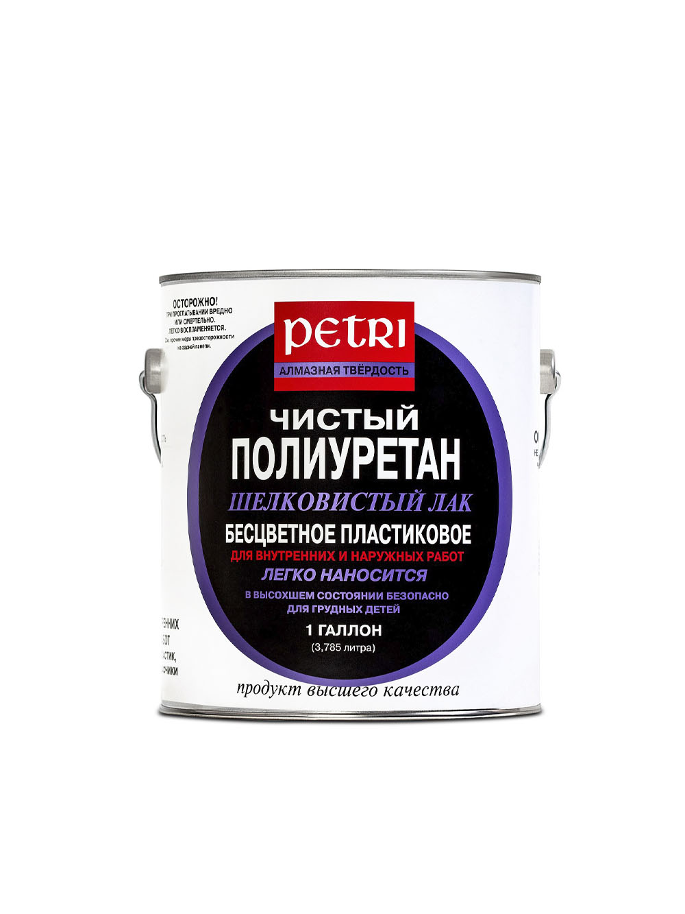Лак для деревянных поверхностей Petri DIAMOND HARD полуматовый 3,78л