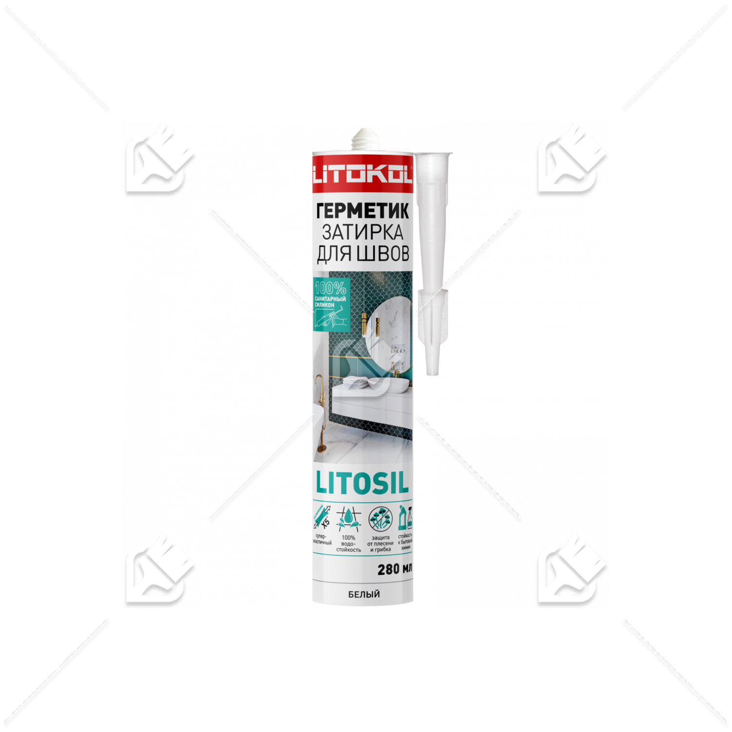 Герметик санитарный силиконовый Litokol Litosil бежевый 280 мл 