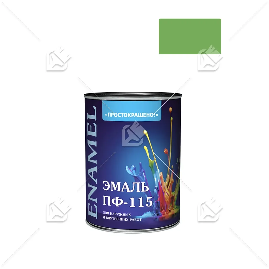 Эмаль ПФ-115 универсальная алкидная Простокрашено ярко-зеленая 0,8 кг