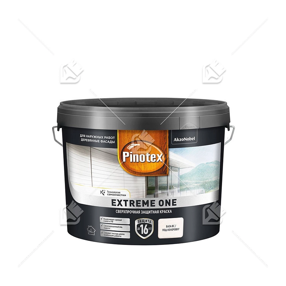 Краска для деревянных фасадов акриловая Pinotex Extreme One база BC полуматовая 8,5 л.