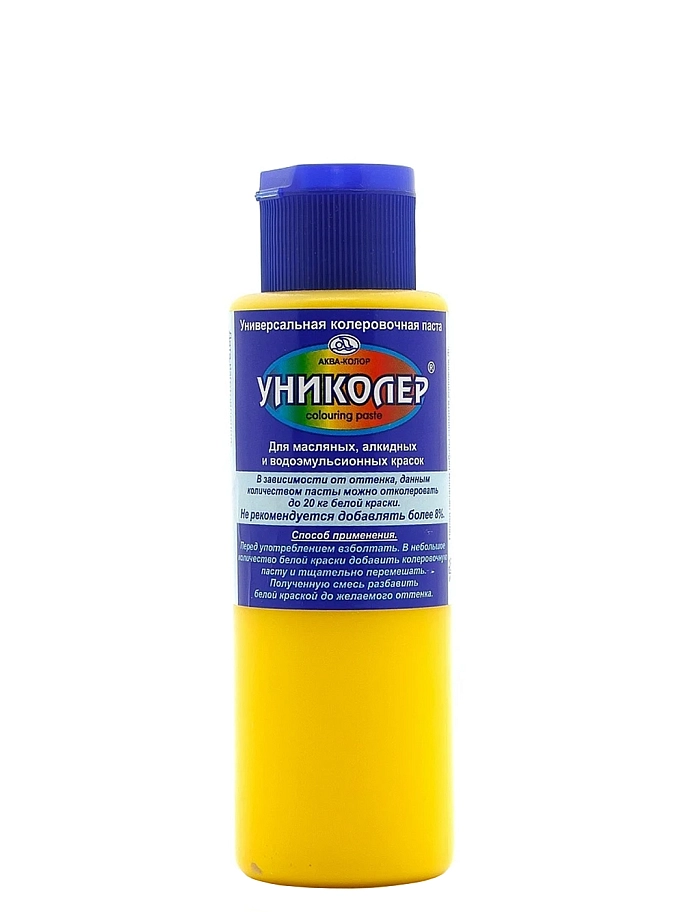 Паста колеровочная универсальная Аква-Колор Униколер 2 жёлтая 100 мл.