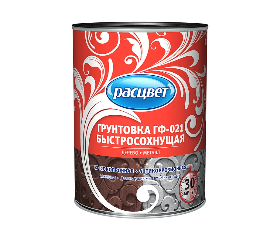Грунтовка универсальная антикоррозионная быстросохнущая алкидная Расцвет серый 2,5 кг