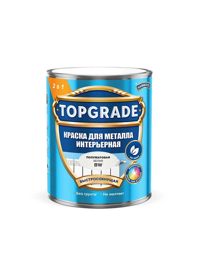 Краска для металлических поверхностей Topgrade интерьерная BW 0,9л
