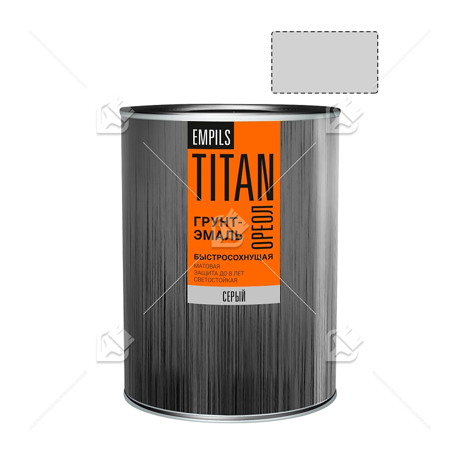 Грунт-эмаль для металлических поверхностей быстросохнущая Ореол Titan гладкая матовая серая 0,9 кг