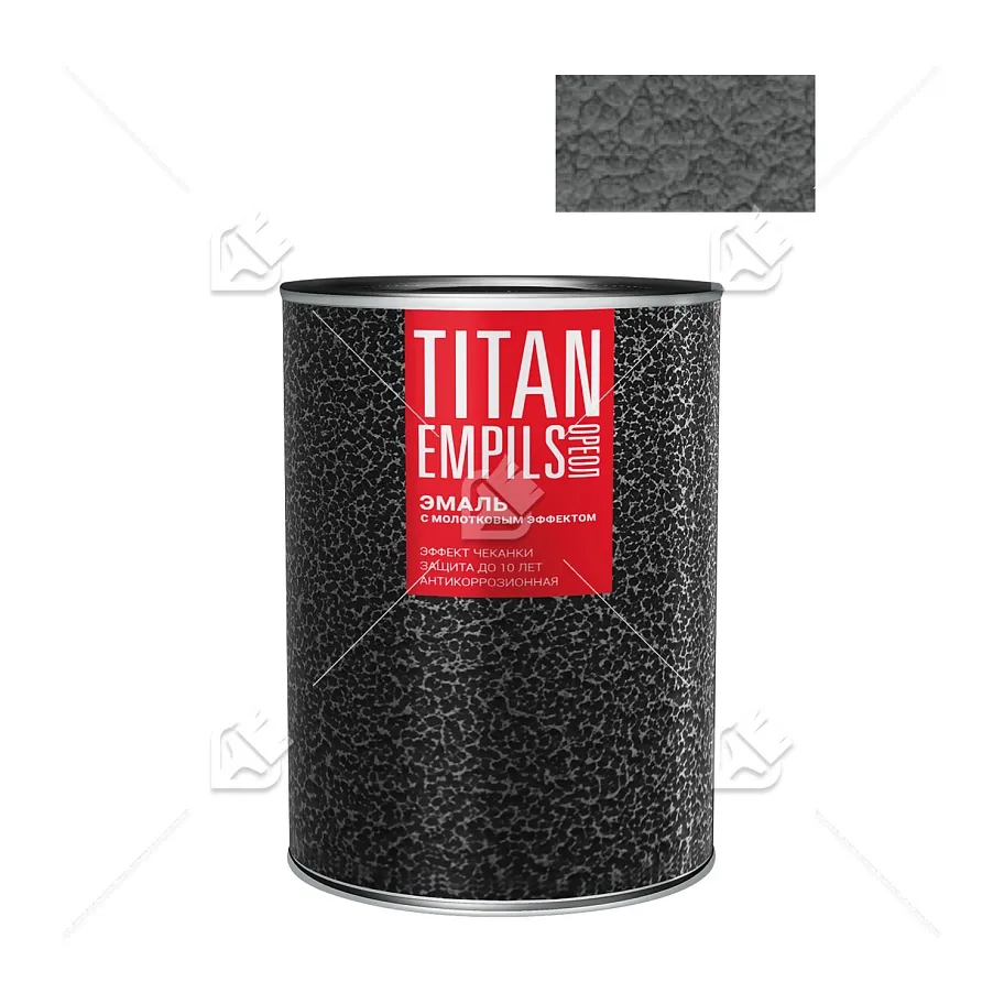 Эмаль для металлических поверхностей Ореол Титан молотковая серебристая 2,5 кг.