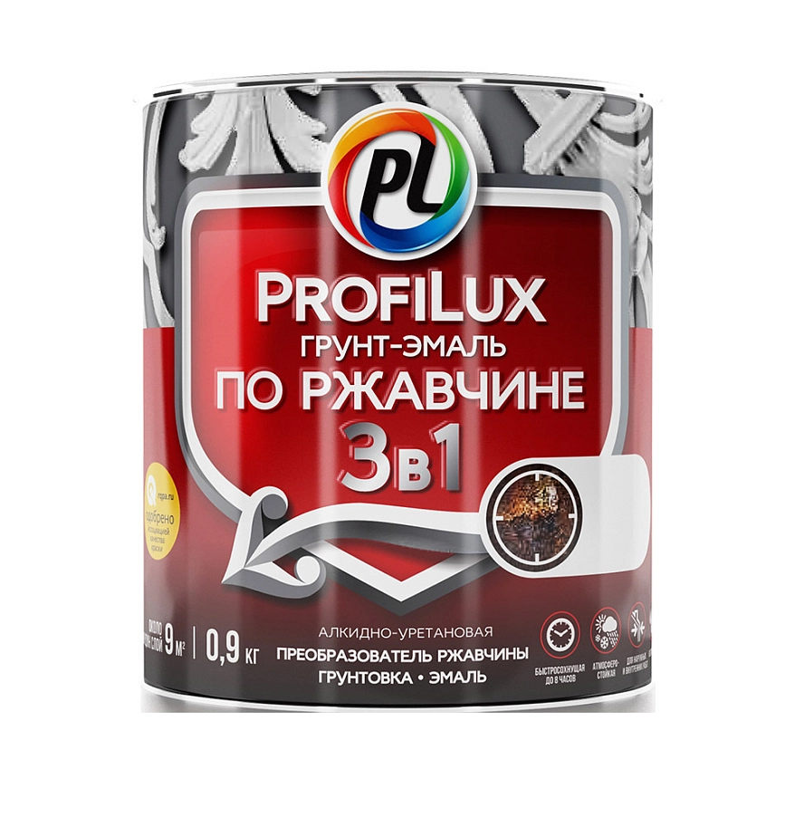 Грунт-эмаль на ржавчину 3 в 1 Profilux полуматовая зелёная 1,9 кг.