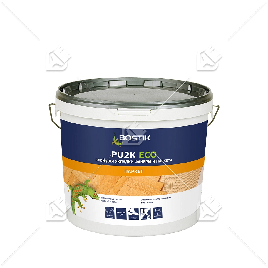 Клей для паркета полиуретановый двухкомпонентный Bostik PU2K ECO компонент A 9 кг