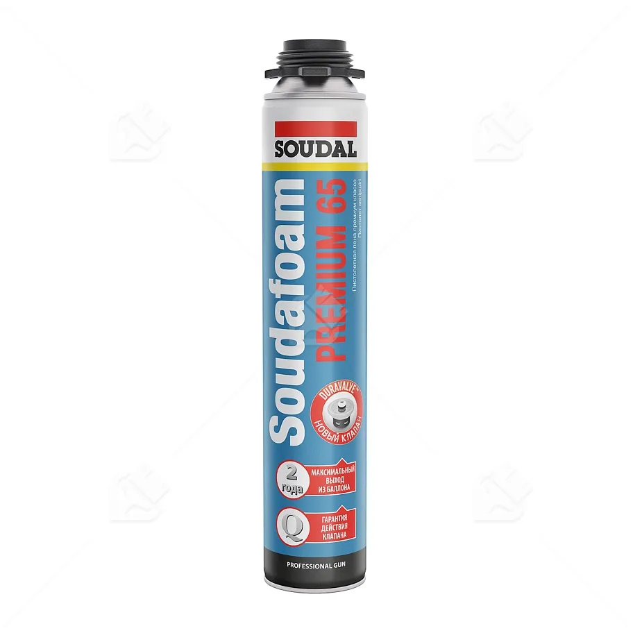 Пена профессиональная Soudal Soudafoam PREMIUM 65 820 мл. выход 65 л.