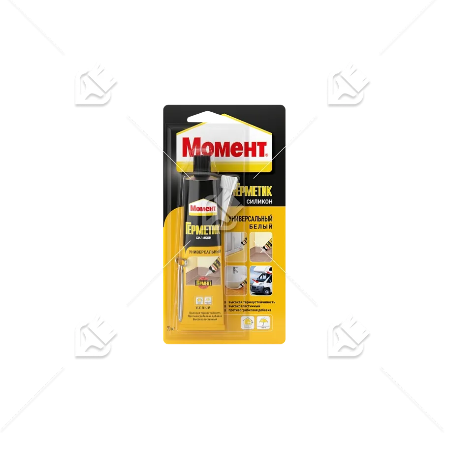 Герметик силиконовый универсальный Момент белый 70 мл