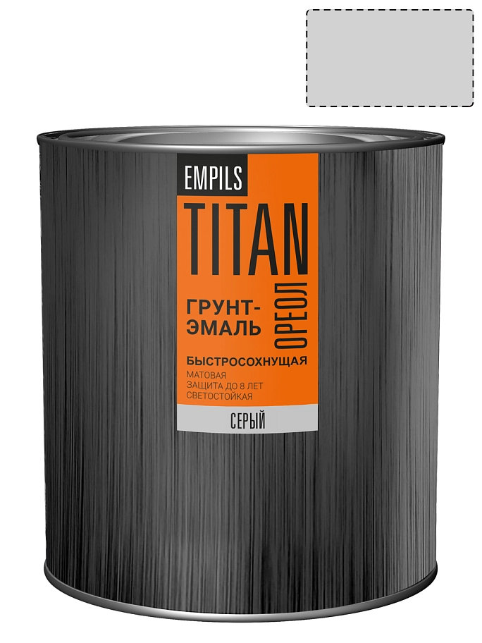 Грунт-эмаль для металлических поверхностей быстросохнущая Ореол Титан гладкая матовая серая 2,7 кг