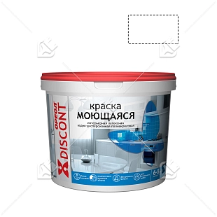 Краска интерьерная моющаяся водно-дисперсионная полиакриловая Ореол Дисконт белая матовая 3 кг.