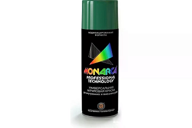 Краска универсальная аэрозольная акриловая Eastbrand Monarca RAL 6002 зеленый лист 520 мл.