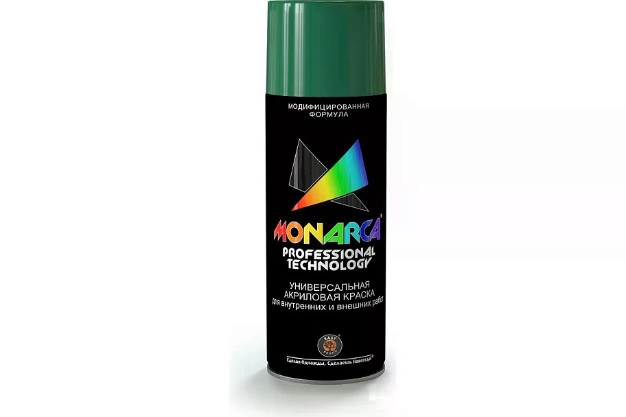 Краска универсальная аэрозольная акриловая Eastbrand Monarca RAL 6002 зеленый лист 520 мл.