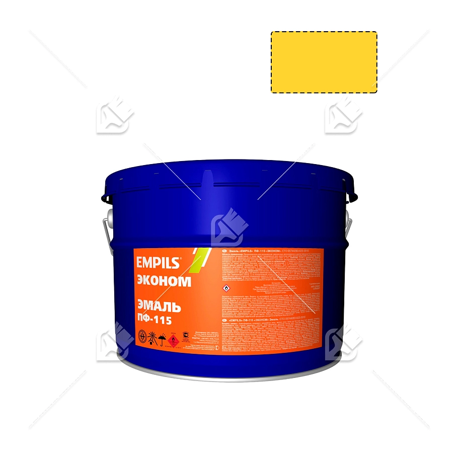Эмаль ПФ-115 универсальная алкидная Эмпилс эконом желтая 20 кг.
