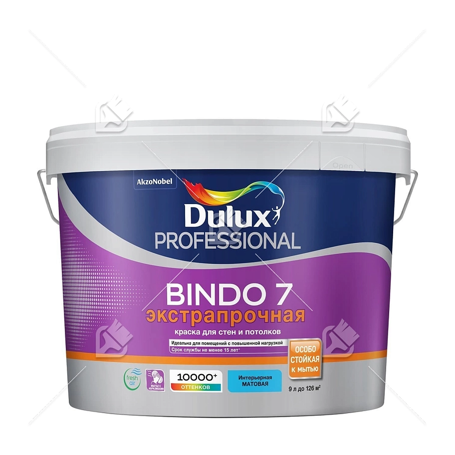 Краска для стен и потолков латексная экстрапрочная Dulux Professional Bindo 7 матовая база BW 9 л.