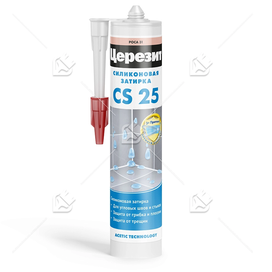 Герметик-затирка силиконовая противогрибковая Церезит CS 25 31 роса 280 мл