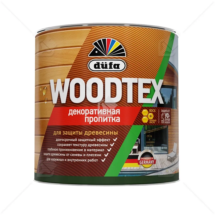 Пропитка декоративная для защиты древесины алкидная Dufa Woodtex махагон 3 л.