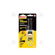 Клей универсальный эпоксидный Момент Супер Эпокси Формула 5 прозрачный 25 мл шприц