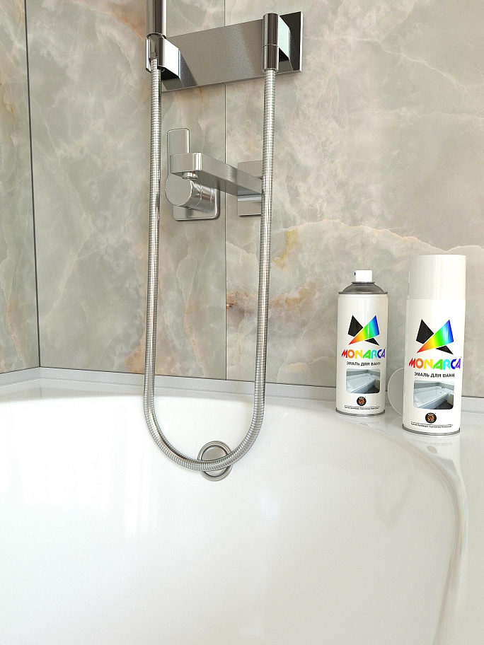 Эмаль для ванн аэрозольная Eastbrand Monarca глянцевая белый 520 мл.