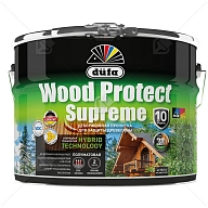 Пропитка декоративная для защиты древесины Dufa Wood Protect Supreme белая 9 л