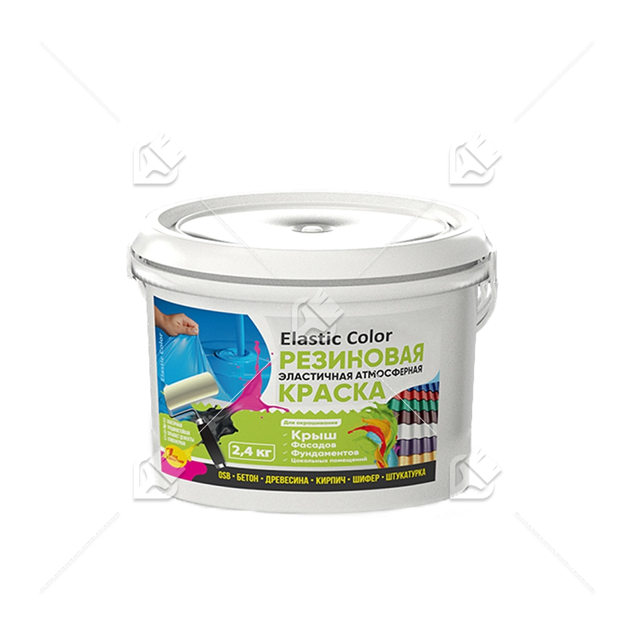 Краска резиновая эластичная атмосферная Elastic Color RAL9004 черная 2,4 кг