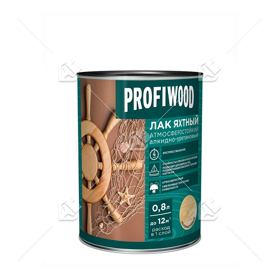 Лак яхтный Profiwood атмосферостойкий алкидно-уретановый полуматовый 0,8 л