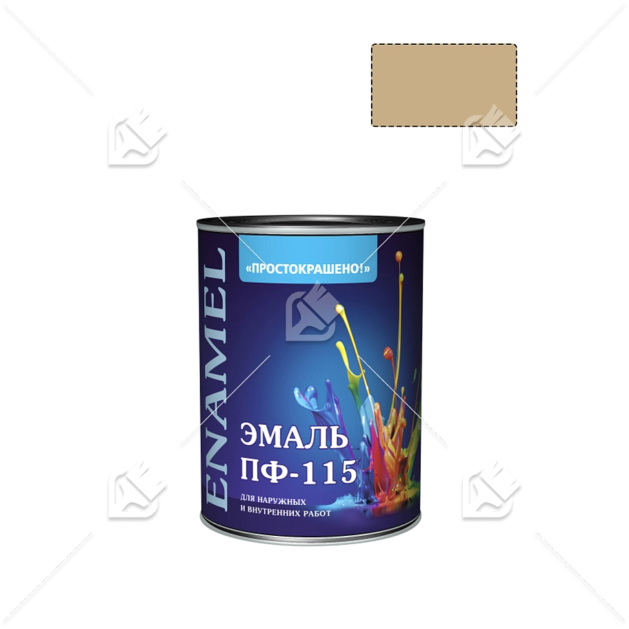 Эмаль ПФ-115 универсальная алкидная Простокрашено бежевая 1,8 кг
