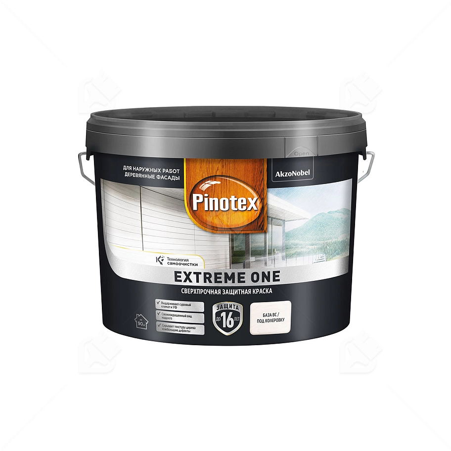 Краска для деревянных фасадов акриловая Pinotex Extreme One база BC полуматовая 8,5 л.