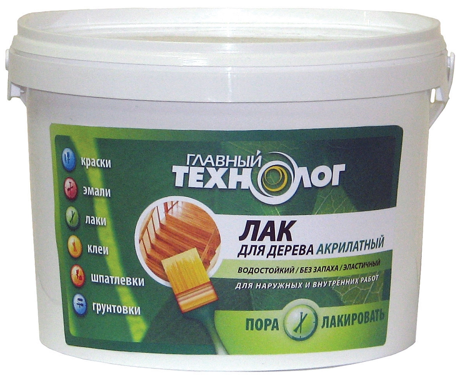 Лак для дерева акрилатный Главный Технолог тик 1 кг.