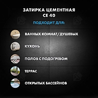 Затирка для швов до 10 мм водоотталкивающая Церезит СЕ 40 Аквастатик 20 черный 2 кг