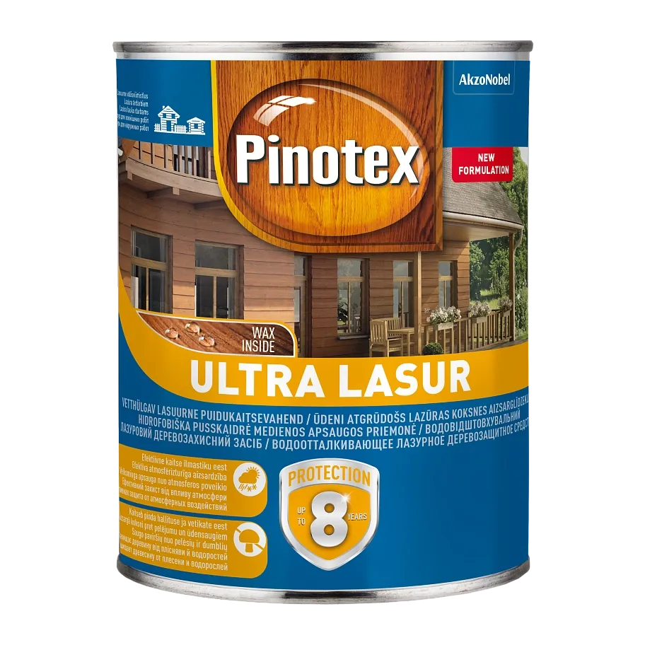 Пропитка декоративная для защиты древесины Pinotex Ultra AWB полуглянцевая красное дерево 1 л