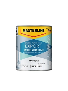 Краска для кухни и ванной латексная Masterline матовая база BW 0,9 л