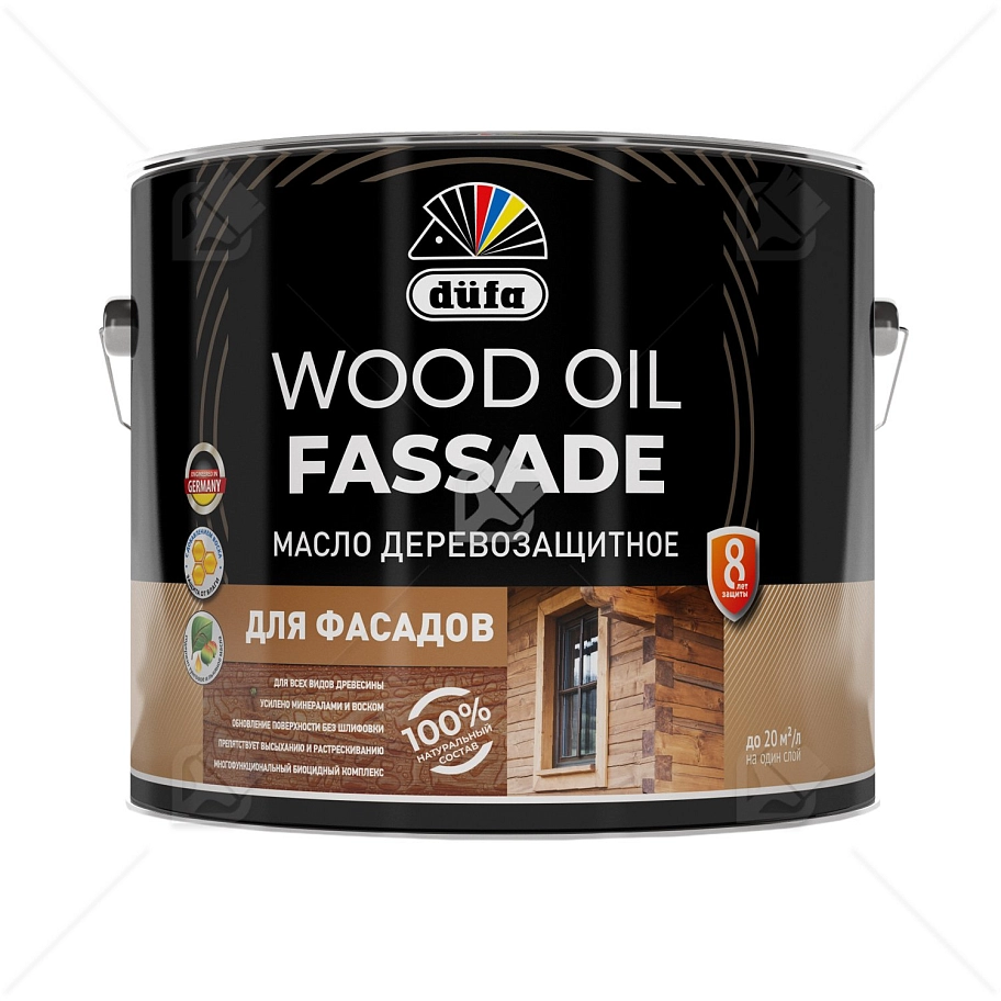 Масло деревозащитное для фасадов Dufa Wood Oil Fassade белое 9 л.