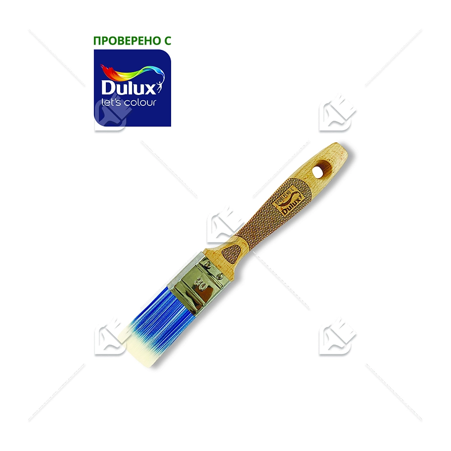 Кисть плоская Handmaler PRO BLUE искусственная щетина, буковая ручка 30 мм.