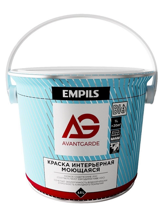 Краска интерьерная моющаяся AvantGarde матовая база А 6,2кг/4,5л
