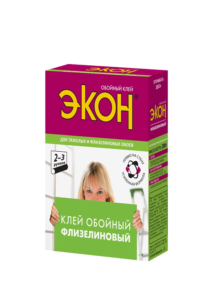 Клей обойный для флизелиновых обоев Экон Флизелиновый 200 г.
