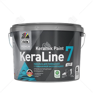 Краска для стен и потолков моющаяся Dufa Premium KeraLine Keramik Paint 7 матовая белая база 1 2,5 л.