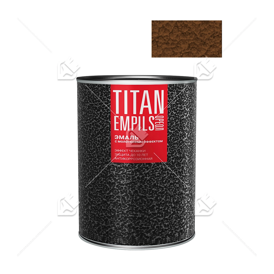 Эмаль для металлических поверхностей Ореол Титан молотковая коричневая 0,8 кг.