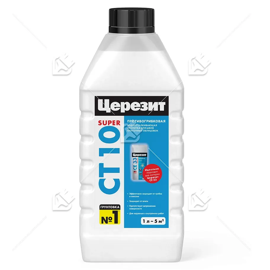 Антисептик водоотталкивающий для швов облицовок водно-дисперсионный силиконовый Церезит СТ 10 1 л