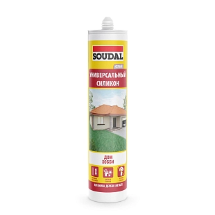 Герметик силиконовый универсальный Soudal серый 280 мл