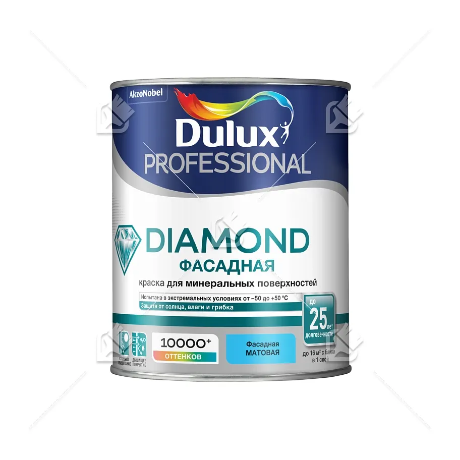 Краска фасадная для минеральных и деревянных поверхностей Dulux Professional Diamond гладкая матовая база BС 0,9 л 