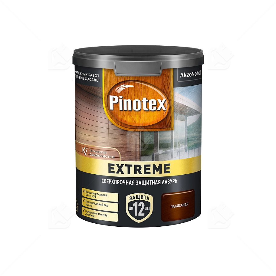 Пропитка декоративная для защиты древесины Pinotex Extreme палисандр полуматовая 0,9 л