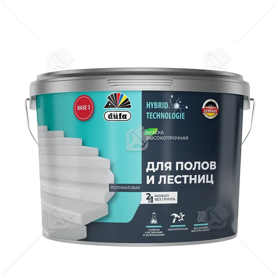 Эмаль для полов и лестниц Dufa акриловая полуматовая база 3 8,1 л