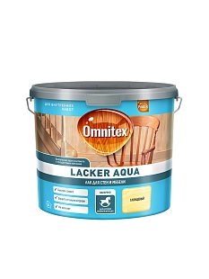 Лак для бань и саун на водной основе Omnitex Lacker Sauna 20 полуматовый 2,7 л